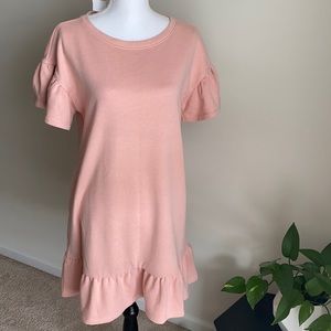 LOFT Ruffle Sweatshirt Dress